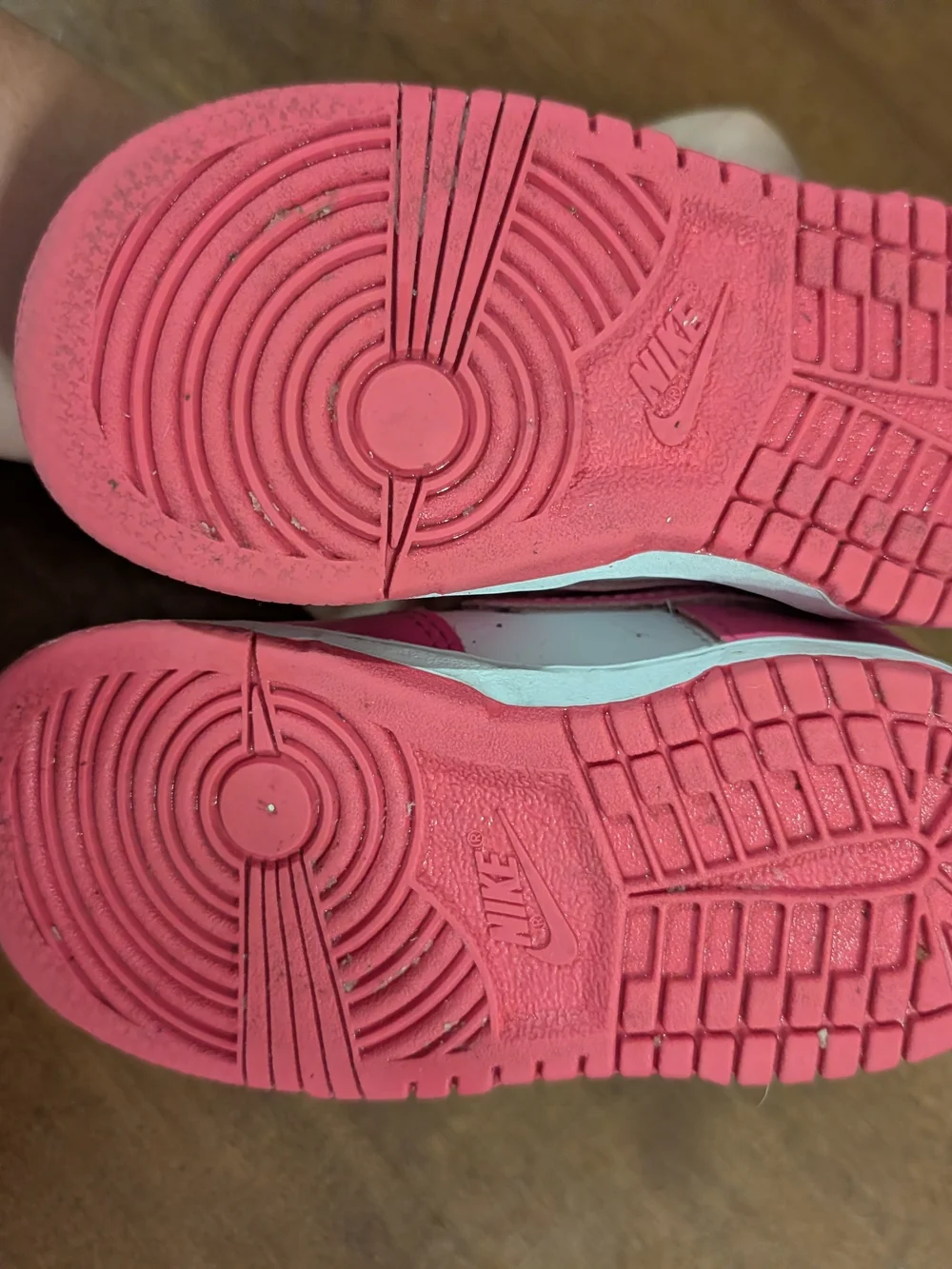 Kids 7C Pink and White Athletic Sneakers - Nike